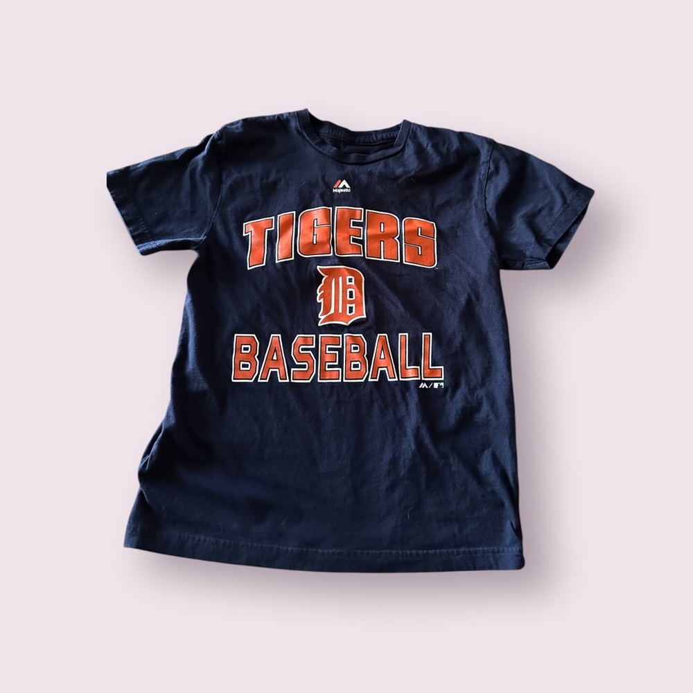 Detroit Tigers Baseball T-Shirt Boys Large 14/16 ⚠️Paint Stain